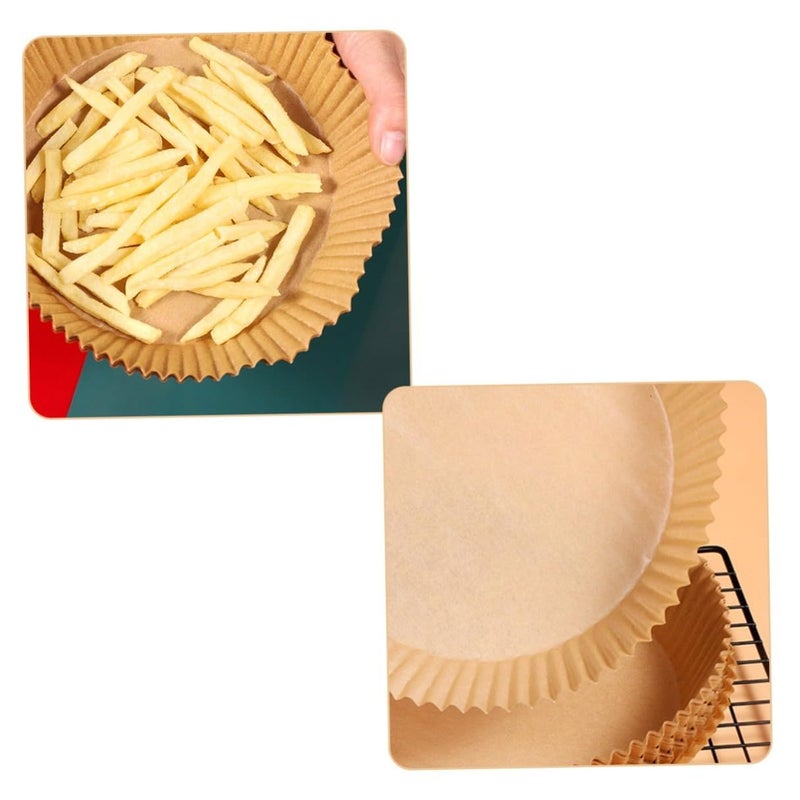 50 Pcs Round Disposable Non Stick Heat Resistant Parchment Baking Liners Oilproof Paper Cushion For Air Fryer And Oven Cooking - Image 4