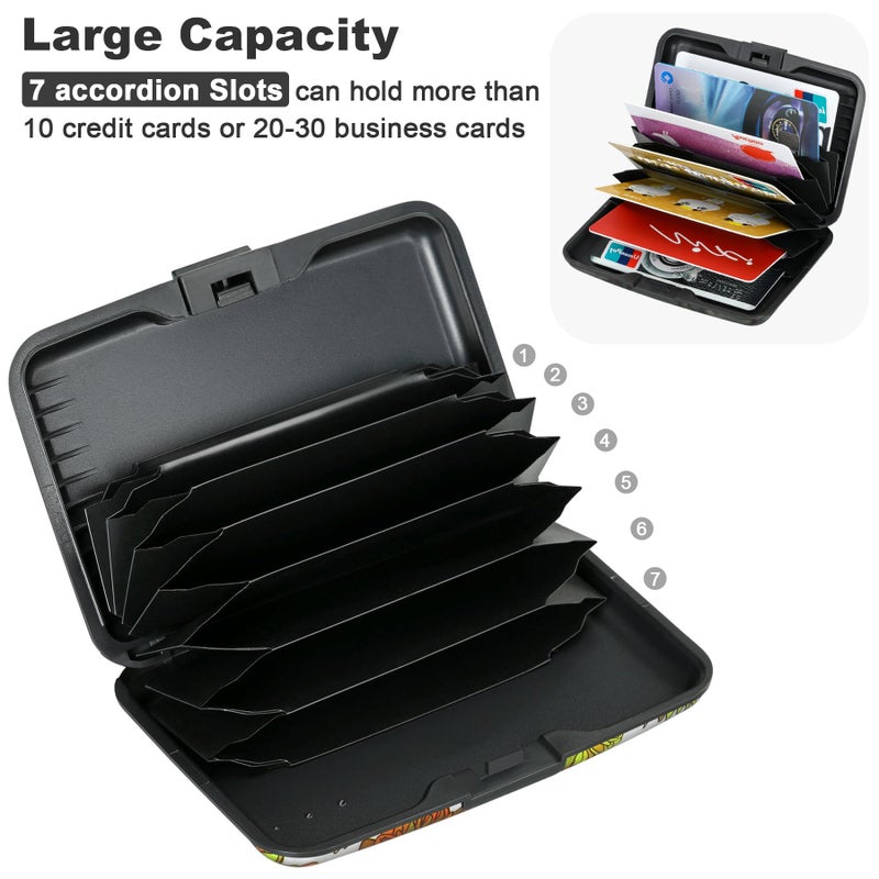 ELFISH Mini RFID Aluminum Wallet Credit Cards Holder Business Card Case Metal ID Case for Men Women(Sunflowers) - Image 5