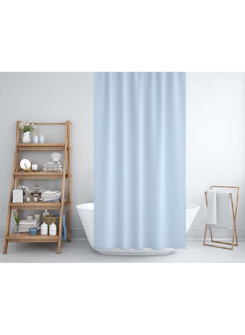 Zeenah Furniture Solid Blue Color Shower Curtain Heavy Duty Design With 12 Grommets And Hooks 180 x 180cm  - Image 1