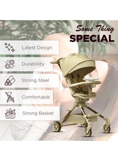 Piccasio Baby Stroller, Convertible Travel Strollers, Two-Way Foldable Cabin Stroller with 5-Point Harness & SunShade, Extra Storage - Child Tray with Musical Wheel  - Image 2