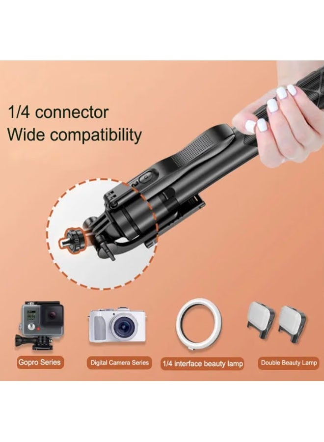 General Selfie Stick with Tripod Photo Telescopic Professional 4D for Mobile Phone, Camera, Action Camera/GoPro with Bluetooth Remote Control, Balanced Photo, Universal, Adjustable, Height 33-155cm  - Image 3