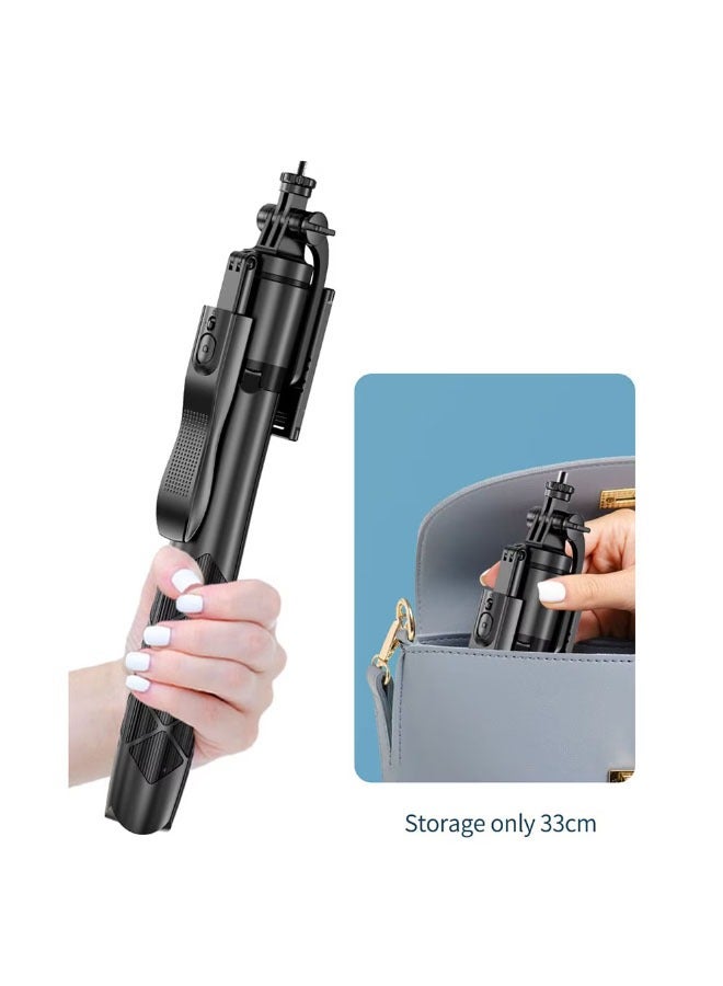 General Selfie Stick with Tripod Photo Telescopic Professional 4D for Mobile Phone, Camera, Action Camera/GoPro with Bluetooth Remote Control, Balanced Photo, Universal, Adjustable, Height 33-155cm  - Image 4