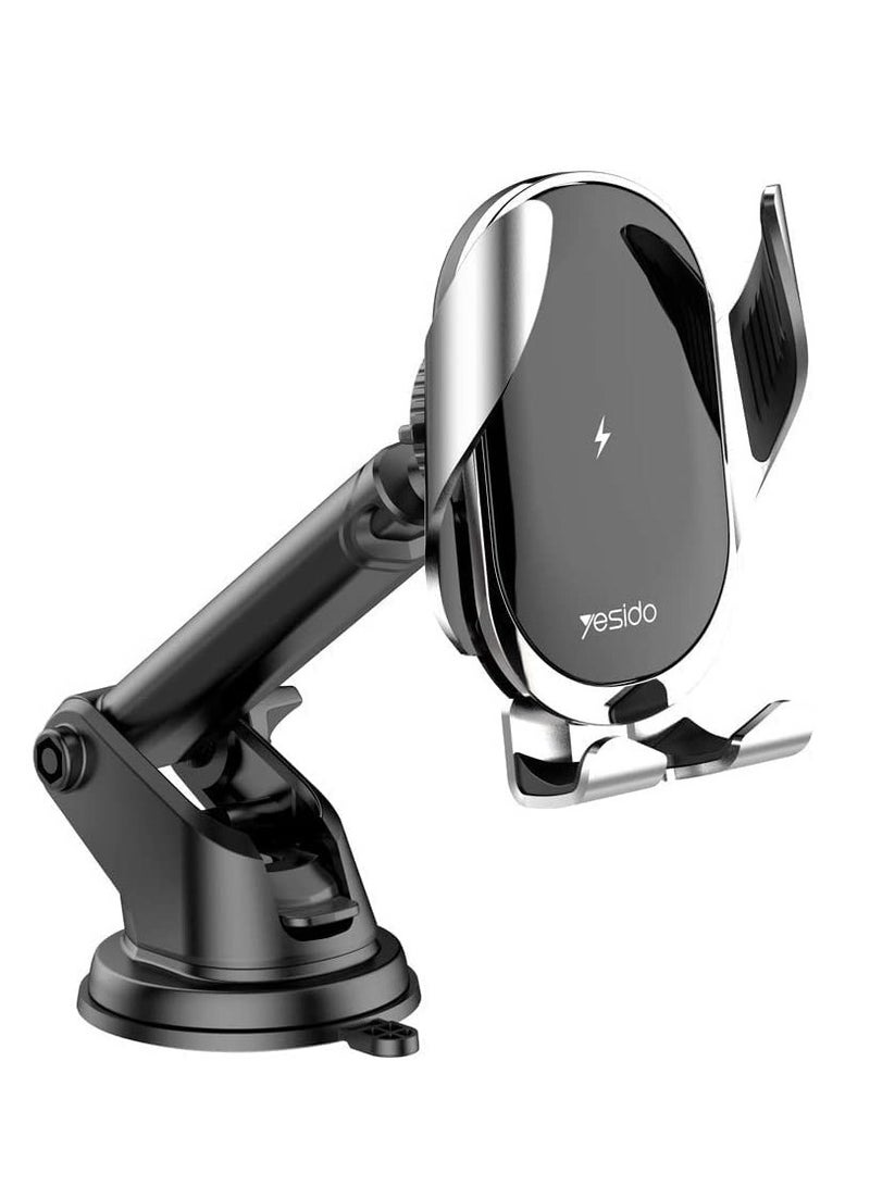 Yesido Premium Quality C78 Wireless Phone Car Holder Wireless Charger Touch Induction 15W Quick Charge Combination Suction Cup & Air Vent Mount Holder. - Image 1