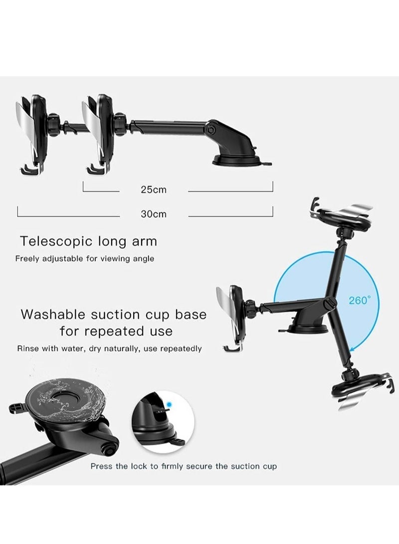 Yesido Premium Quality C78 Wireless Phone Car Holder Wireless Charger Touch Induction 15W Quick Charge Combination Suction Cup & Air Vent Mount Holder. - Image 3