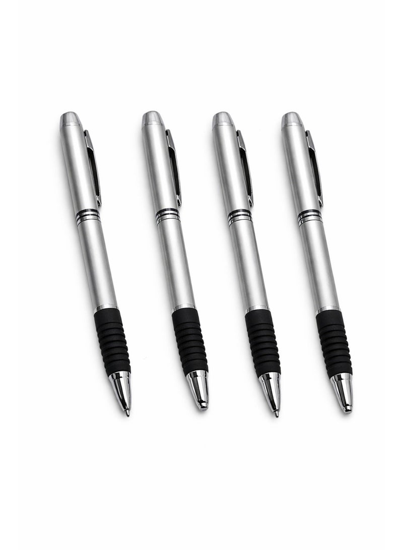 Premium Metal Ballpoint Pens Set of 4 – Smooth Writing Stainless Steel Pens with Comfortable Grip, Ideal for Office, School & Daily Use - Image 1