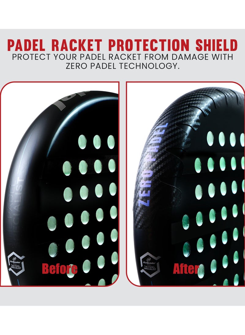 Zero Padel Racket Protector, Carbon Fiber Texture – Large |  Lightweight & Durable for Maximum Edge Protection | Universal Fit, Easy to Apply - Image 4