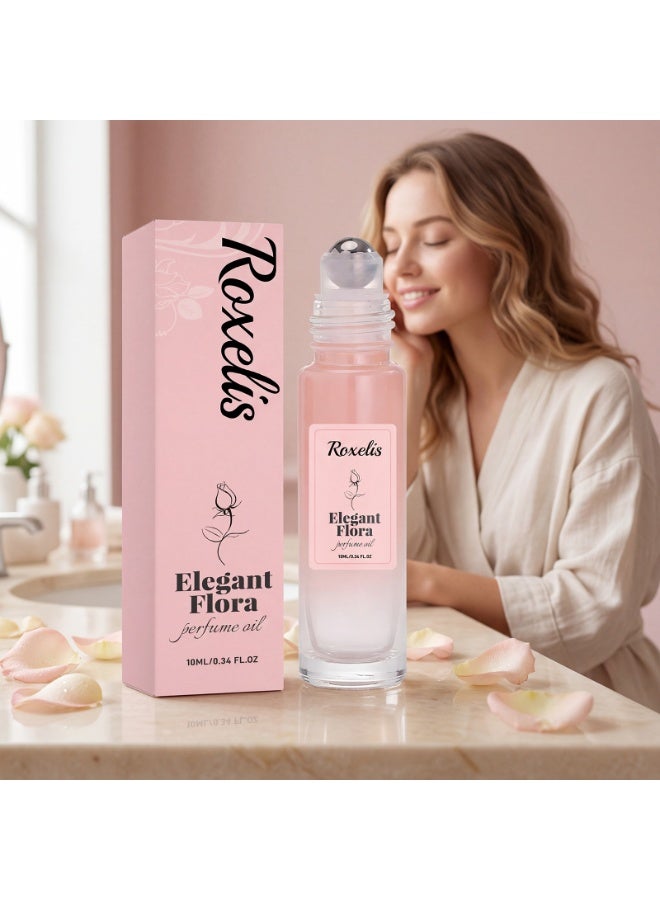روكسيليس عطور فرمونية للنساء، زيت عطري يدوم طويلاً، حجم مناسب للسفر، رائحة تمنحكِ الثقة والجاذبية طوال اليوم، زيت عطري برائحة الورد النباتي - Image 1