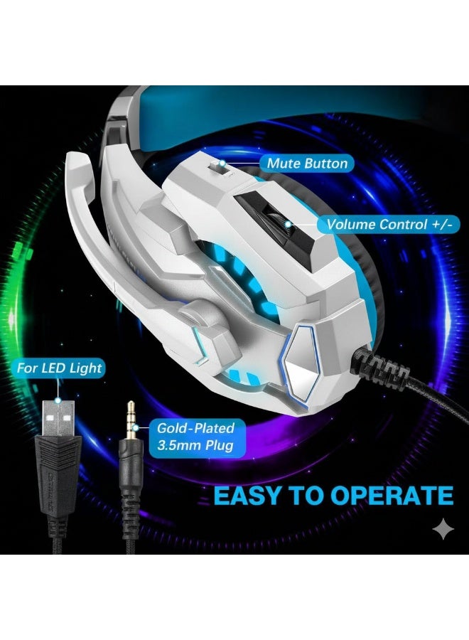 general Gaming Headset - KOTION EACH G9000 Pro Gaming Headset for PC, PS4, Xbox One - Noise Isolating Microphone, LED Light, Over-Ear Comfort with Volume Control - Image 2