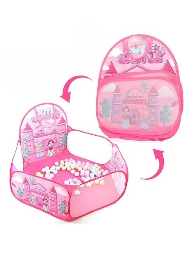 Princess Castle Ball Pit for Kids - Large with 100 Balls - Pink - Image 2