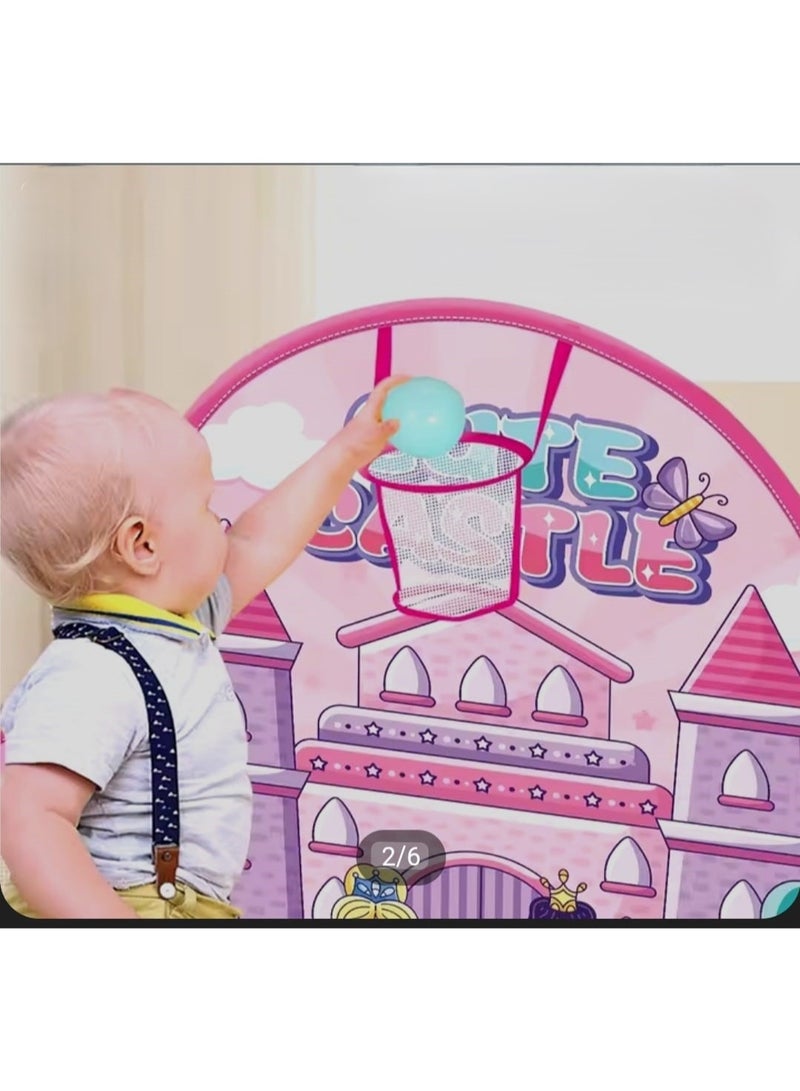 Princess Castle Ball Pit for Kids - Large with 100 Balls - Pink - Image 3