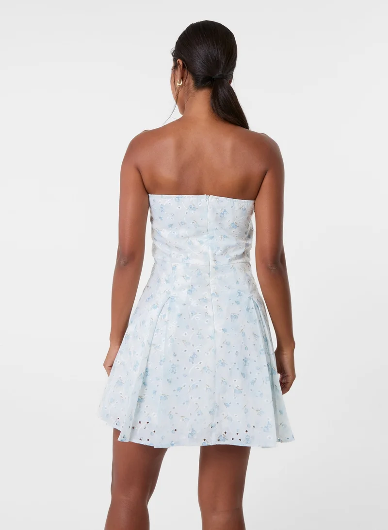 Pink Vanilla Floral Bandeau Pleat Front Skirt Dress