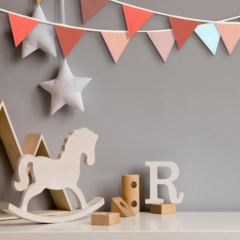 Oudain 15.5 ft Pennant Banner Flags  2 Pcs Nursery Garland Triangle Bunting Flag Baby Banner for Nursery Decor Baby Birthday Boho Wedding Shower Party Event  Each 7.75 ft(Mixed Color) - Image 5