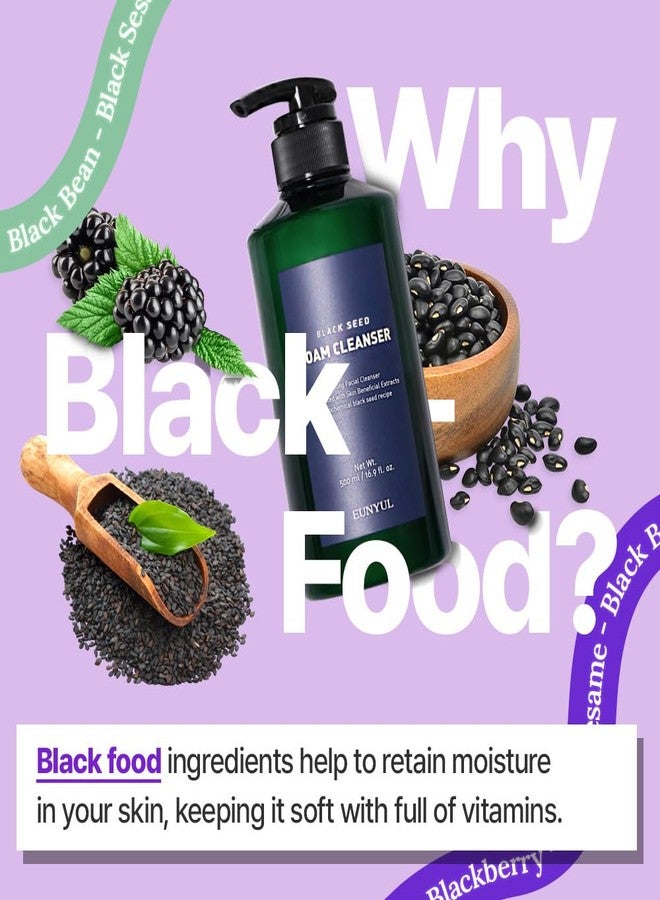 EUNYUL Blackseed Foam Cleanser 16.9fl.oz (500ml) Korean Skincare Large Size Face Wash Facial Foaming Cleanser - Image 5