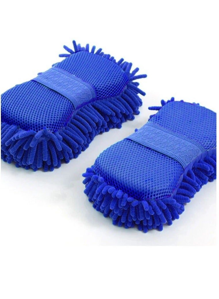 2 Piece Car Care Detailing Brushes Car Washer Sponge Cleaning Brushes Washing Sponge Blue - Image 1