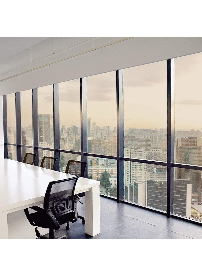 Soofam Window Film Mirror One Way Daytime Privacy Anti UV Static Cling Window Film Removable Decorative Screen Stickers Brown & Silver 90cm Wide * 3 Meters Long - Image 3