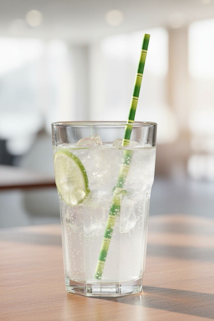 BarPros Eco-Chic Bamboo-Inspired Paper Straws - Non-Flexible, 250 Pcs - Image 2