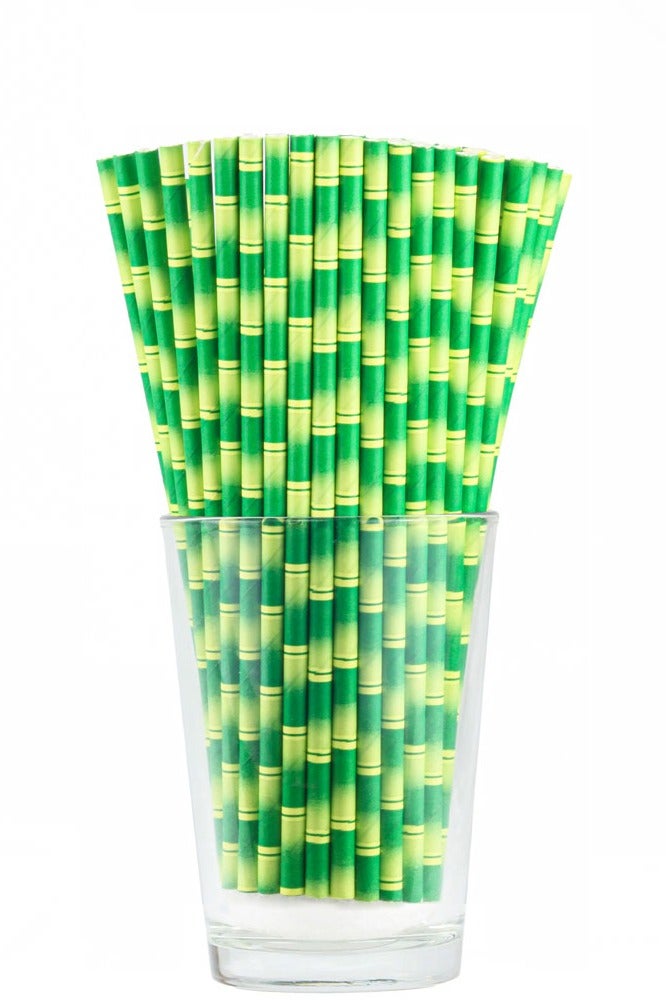BarPros Eco-Chic Bamboo-Inspired Paper Straws - Non-Flexible, 250 Pcs - Image 1