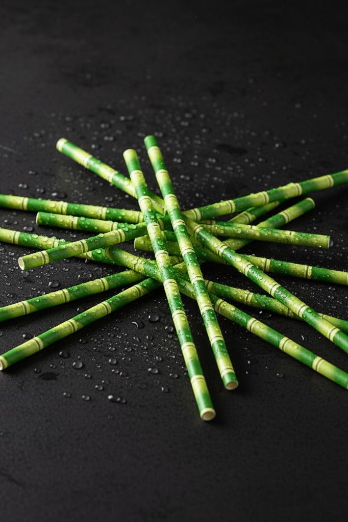 BarPros Eco-Chic Bamboo-Inspired Paper Straws - Non-Flexible, 250 Pcs - Image 3