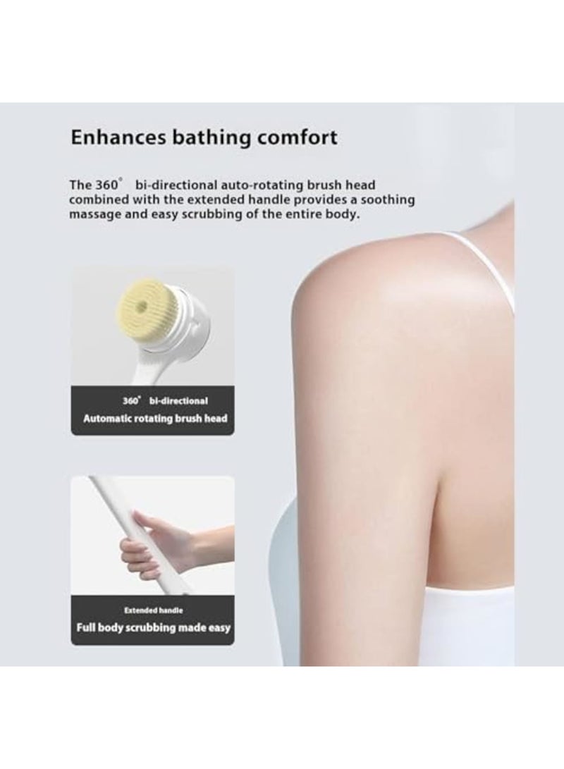 SYOSI Electric Body Brush, Waterproof Back Scrubber Set with Long Handle, 5 Spin Brush Heads & 3 Speeds for Deep Cleaning & Relaxing, Touch Control Bath Scrubber for Body Care, Exfoliation & Massage - Image 3
