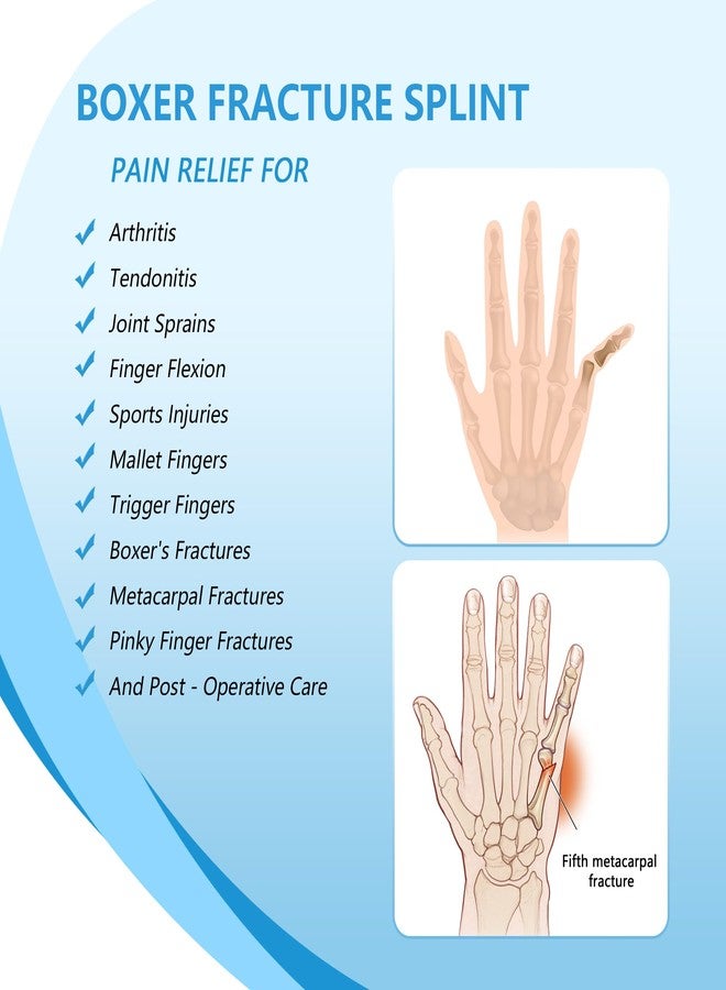 joingood Pinky Finger Splint - Boxer Fracture Splint for Men & Women, Adjustable Finger Brace with Removable Aluminum Supports for Arthritis Fracture Broken Mallet Dislocated Trigger Finger, Right,M - Image 2