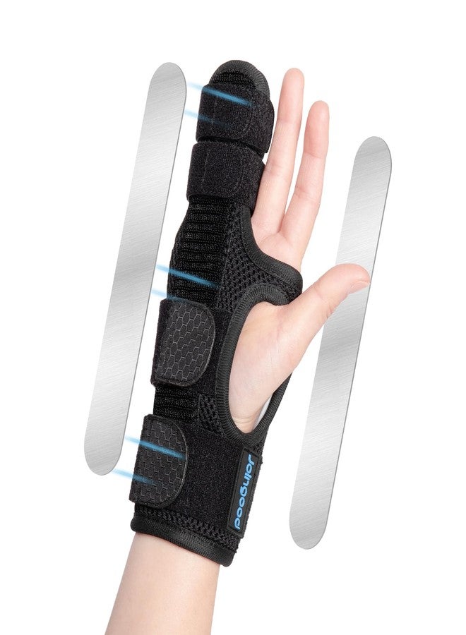 joingood Pinky Finger Splint - Boxer Fracture Splint for Men & Women, Adjustable Finger Brace with Removable Aluminum Supports for Arthritis Fracture Broken Mallet Dislocated Trigger Finger, Right,M - Image 1