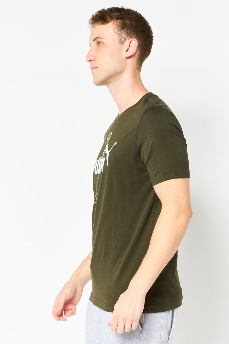 PUMA Men Sportswear Fit Short Sleeve Outdoor T-shirt, Dark Olive - Image 3