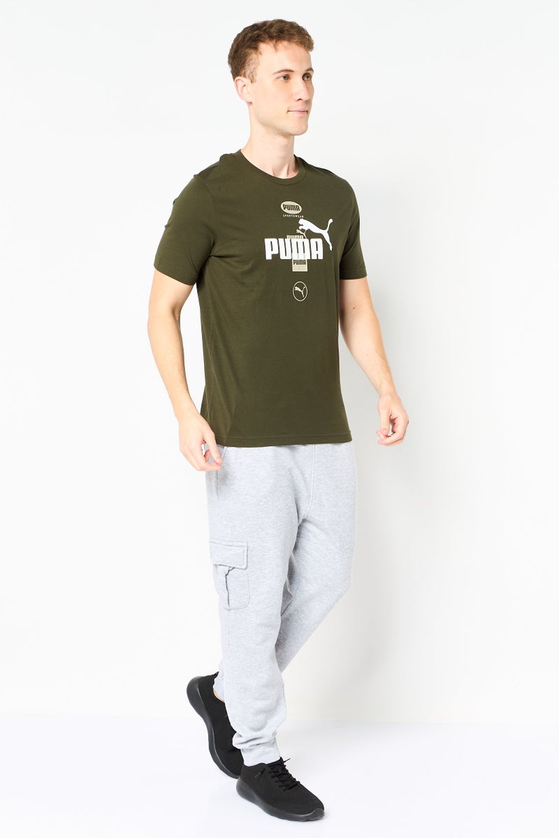 PUMA Men Sportswear Fit Short Sleeve Outdoor T-shirt, Dark Olive - Image 4