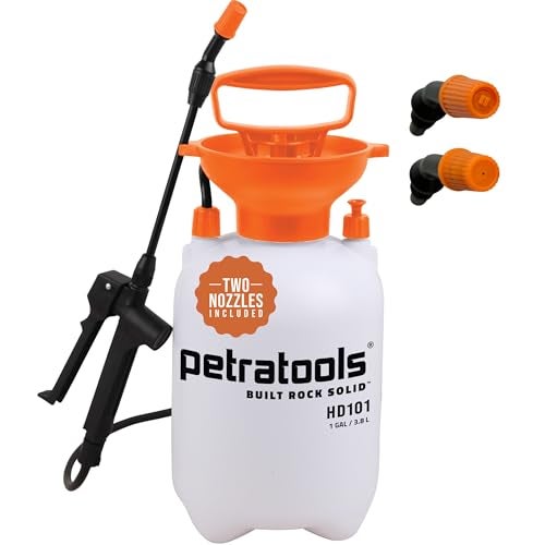 Petratools 1 Gallon Pump Sprayer – HD101 Garden Sprayer for Weeds, Lawn Care & Pesticides – 52” Long Hose, 2 Nozzles & Easy Carry Handle – Durable & Lightweight - Image 1