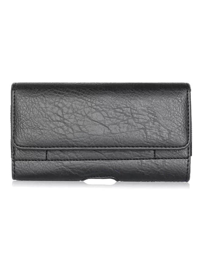 NIBEMINENT Wkae Horizontal Clip Belt Wallet Pouch Case Cover For 5.5-Inch Mobile Black