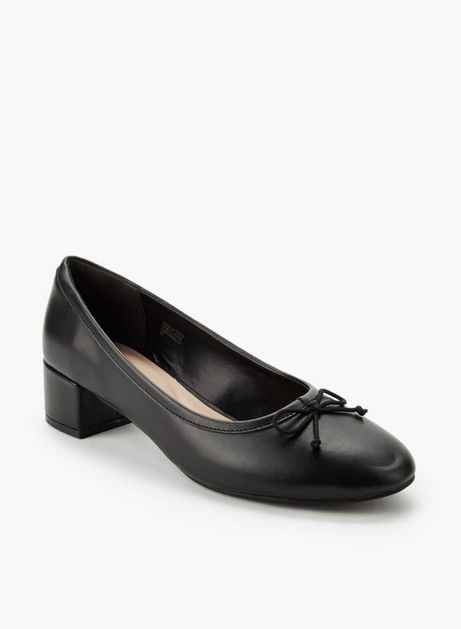 Celeste Women Bow Detail Block Heel Shoes - Image 2