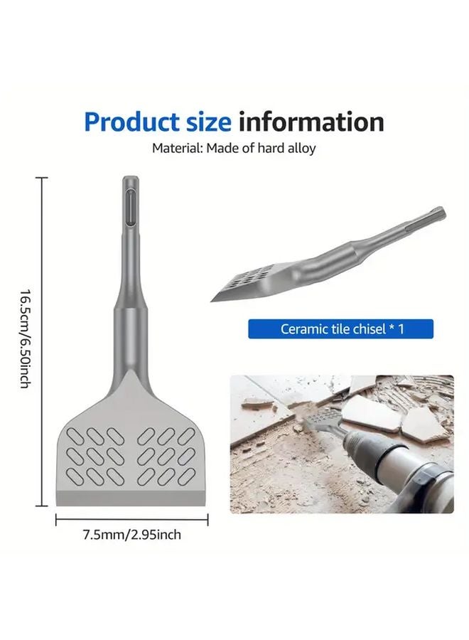 1pc SDS Plus Tile Chisel Carbide Alloy Hammer Drill Tool Ergonomic Handle - Image 3