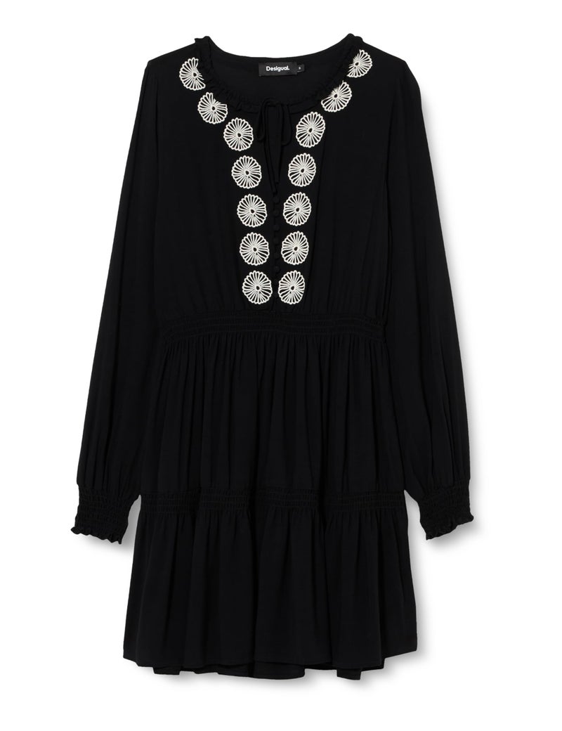 Desigual Womens Woman Woven Dress Long Sleeve Black