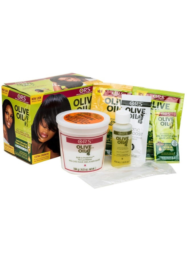 ORS Hair Relaxer Kit With Olive Oil Regular Strength Built In Protection For Fine & Medium Hair Textures - Image 3