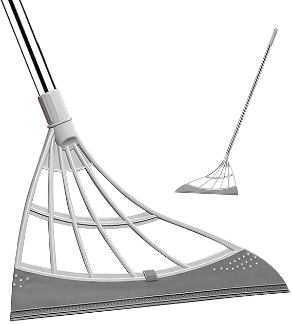 PH BROTHERWiper Multifunction Magic Broom 2in1 Universal Wiping Sweeper Silicone Broom with Scraper Bathroom Wiper Broom is Used for Tiles Glass Wiper Hardwood FloorMultiColorPack of 1