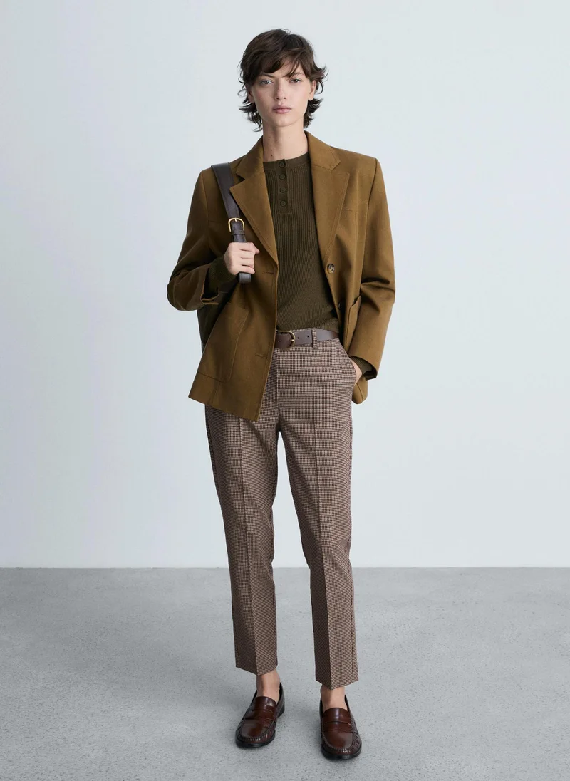 مانجو High Waist Stright Fit Trousers