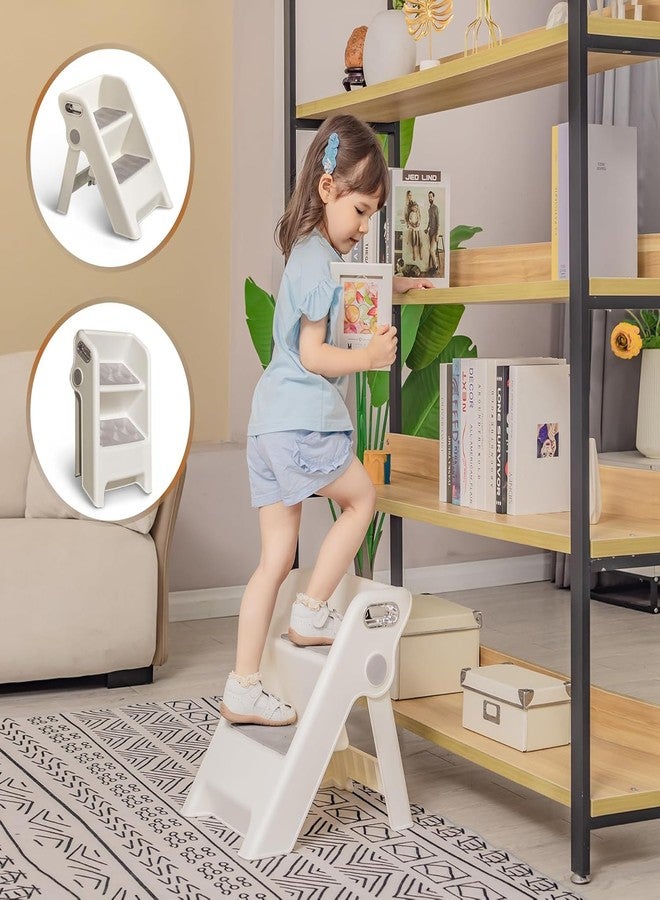 waqif Children Potty Exercise Plastic Ladder Kids Step Stool Foldable Toddler Stop Stool for Bathroom Foldable 2-Step Stool for Kids - Height, Anti-Slip, Safety Handles,Durable - Image 2