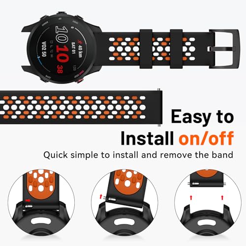 MYSNBKN Compatible with Garmin Forerunner 265 Replacement Band,Quick Release 22mm Watch Band for Forerunner 255,Vivoactive 4,Venu 2,Venu 3 Smartwatch - Image 3