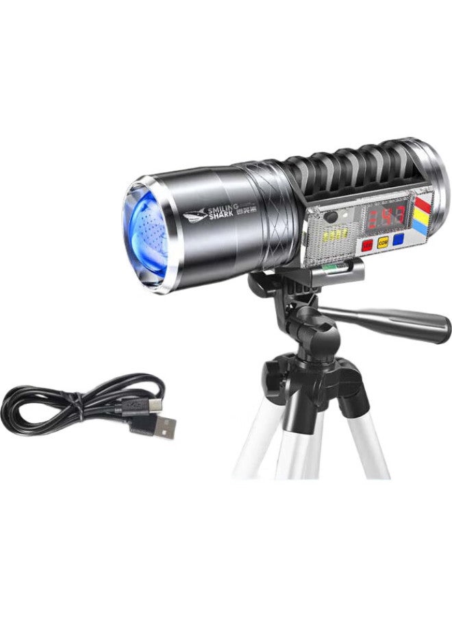 SMILING SHARK Xiaowaisha 3002, Blue Light Night Fishing Lamp, High-Power Rechargeable, Wild Fishing Bait Light, Super Bright Flashlight - Image 2