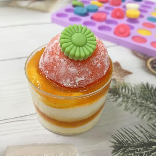 Tadonyny Daisy Flower Chocolate Silicone Molds, Gummy Candy Molds for Cake Decorations, Fondant Mold Silicone with Scraper (flower purple molds 002) - Image 5