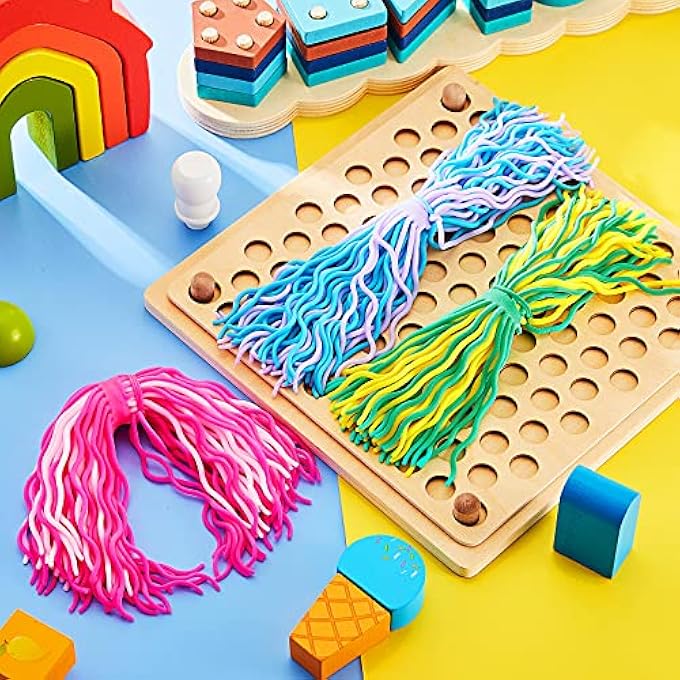 Aoriher 8 Pieces Spaghetti Stretch Toy Stretchy Spaghetti Ball Fidget Sensory String Noodles Toy Pasta Classroom Tool Early Childhood Education Toy Relieve Anxiety Christmas Toy (Normal Style) - Image 5
