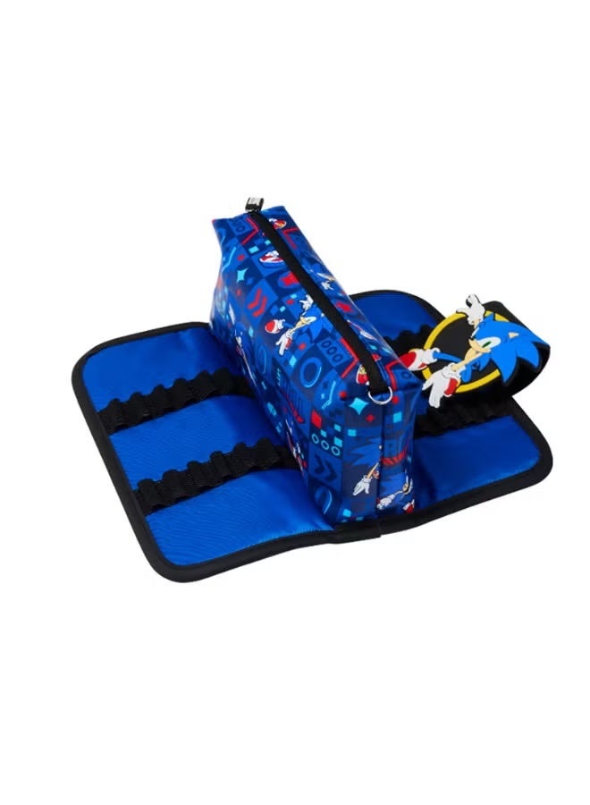 Smiggle pencil case from Australia, large capacity pencil case with Sonic cartoon design. - Image 2