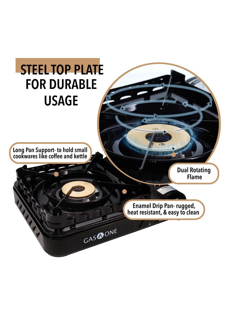 جيهام موقد غاز متنقل للرحلات والتخييم - اسود - Image 2