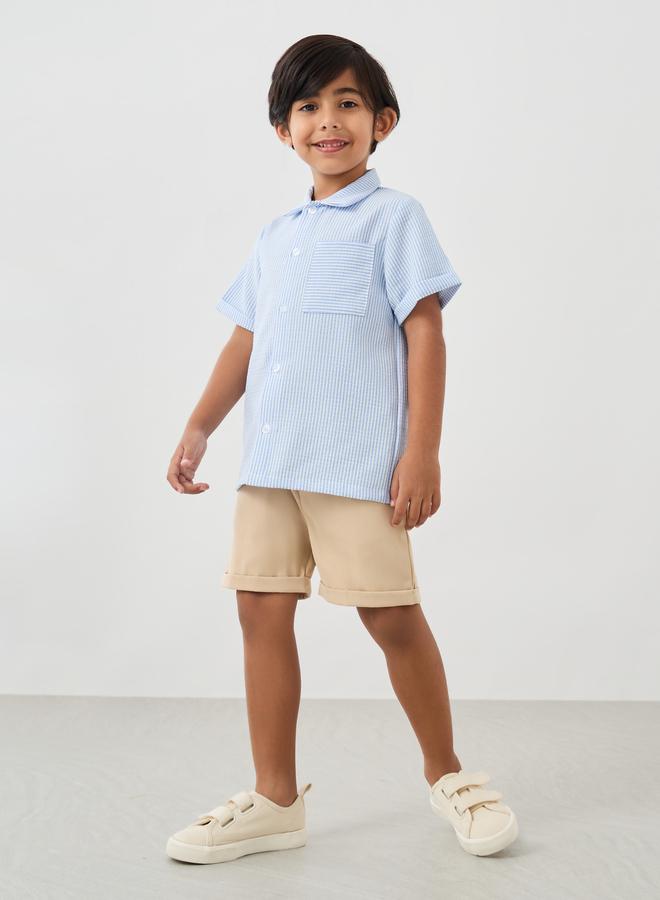 Styli Styli Short Sleeve Buttoned Shirt and Shorts Set  - Image 1