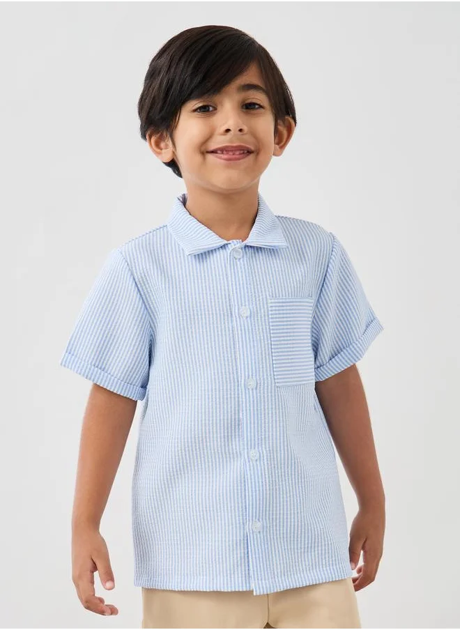 ستايلي Styli Short Sleeve Buttoned Shirt and Shorts Set