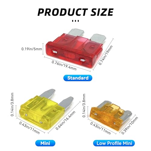 Tioollev 306PCS Car Fuses Assortment Kit, Mixed Vehicle Blade Standard & Mini & Low Profile Mini Fuse (2A 5A 7.5A 10A 15A 20A 25A 30A 35A),Replacement Accessories for RV, Truck, Auto (306PCS) - Image 1