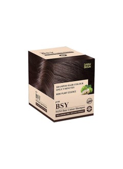 BSY Noni Dark Brown Hair Color Shampoo Hair Dye Hair Color Shampoo Brown Hair Dye 100% Ammonia Free Anti Hair Fall Hair Color Noni Fruit Based Hair Color Shampoo 5 Minutes Hair Color (20Mlx20)  - Image 5