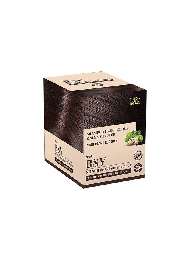 BSY Noni Dark Brown Hair Color Shampoo Hair Dye Hair Color Shampoo Brown Hair Dye 100% Ammonia Free Anti Hair Fall Hair Color Noni Fruit Based Hair Color Shampoo 5 Minutes Hair Color (20Mlx20) - Image 5