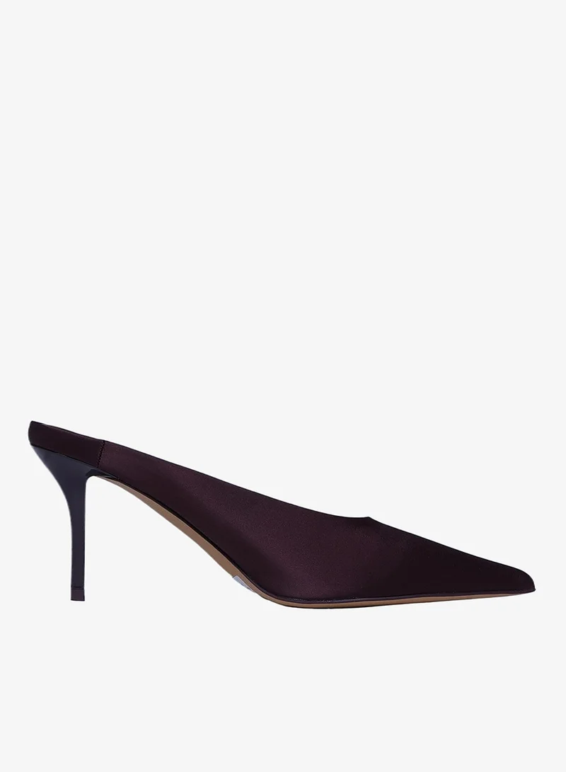 Jeffrey Campbell Brown Satin Satin Pointed Toe Heel Sandals for Women | Best Price UAE