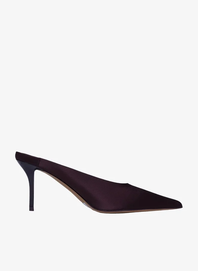 Satin Pointed Toe Heel Sandals