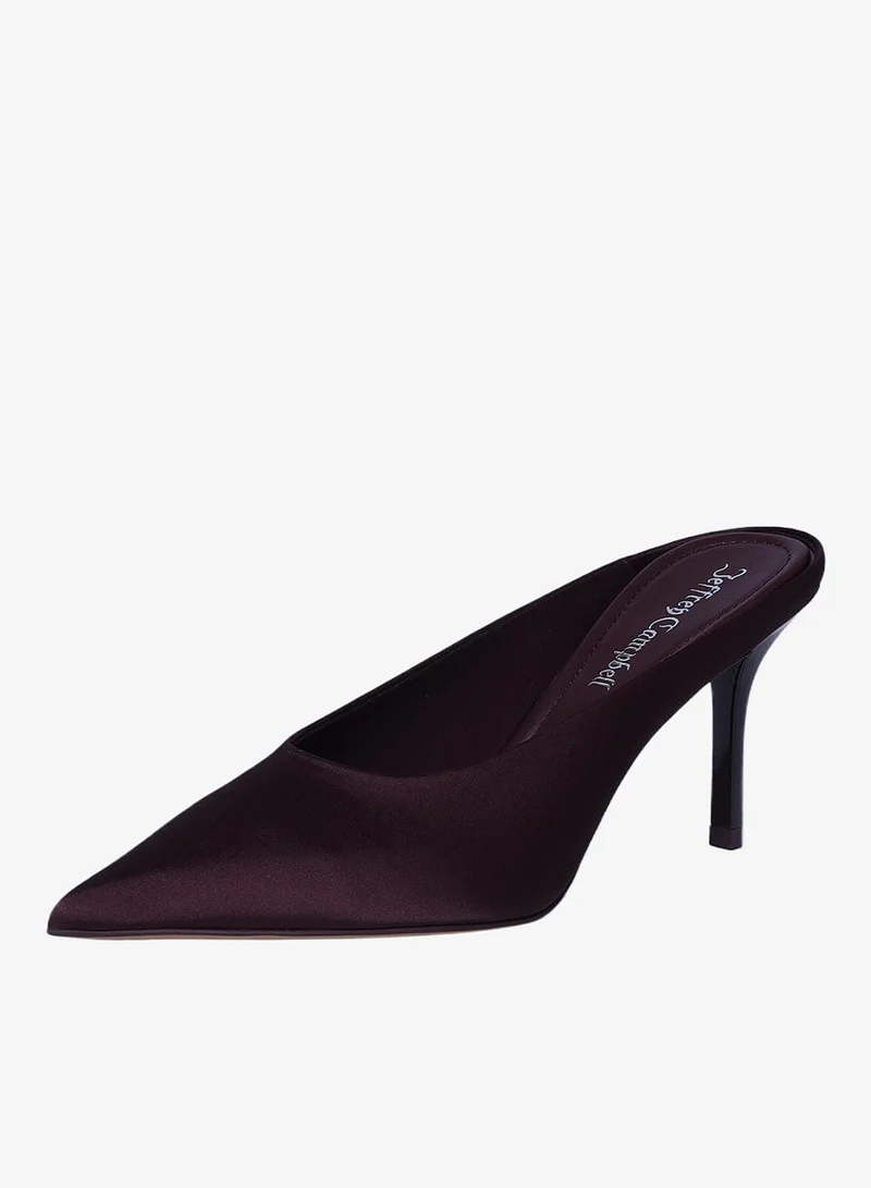 Jeffrey Campbell Brown Satin Satin Pointed Toe Heel Sandals for Women | Best Price UAE